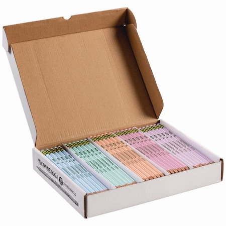 Ticonderoga Pre-Sharpened Pencil, 2.2 mm, HB No 2, Black Lead, Pastel Assorted Barrel Colors, 150PK X13750